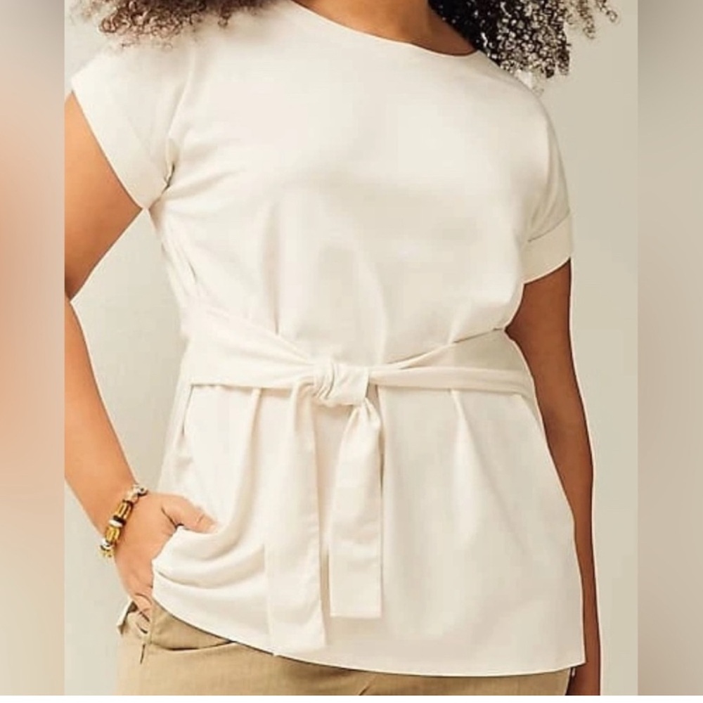 J.Jill Ponte Convertible Tie Top in Cream